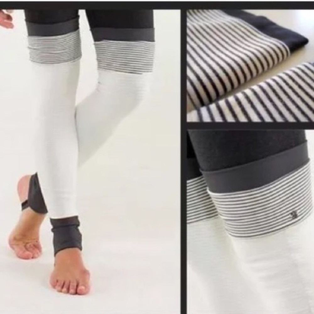 Lululemon Angel Wing Hyper Stripe Leg Warmers Reversible Rare